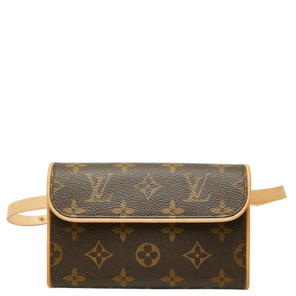 LOUIS VUITTON Authentic Brown Monogram Leather Pochette Fanny Pack